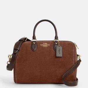 Coach Suede Rowan Large Satchel Bag CCC79 NWT